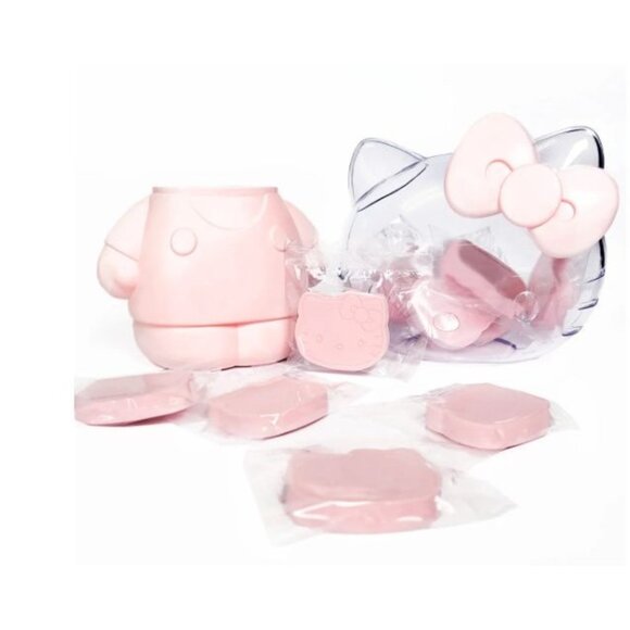 Hello Kitty Shaped Container With Pink Soaps & Lid Collectors Set - Picture 1 of 5